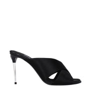 Sandali neri Dolce & Gabbana con tacco a stiletto in raso