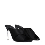 Sandali neri Dolce & Gabbana con tacco a stiletto in raso