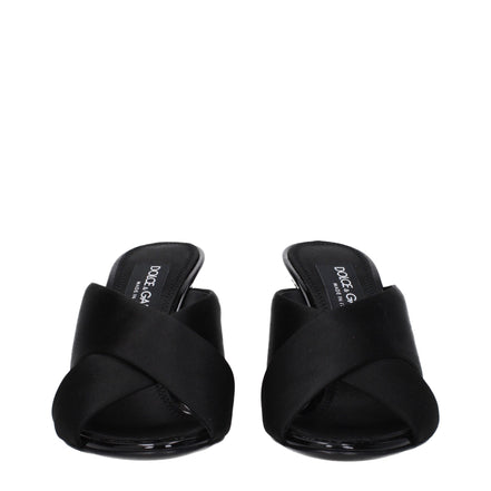 Sandali neri Dolce & Gabbana con tacco a stiletto in raso