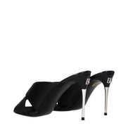 Sandali neri Dolce & Gabbana con tacco a stiletto in raso