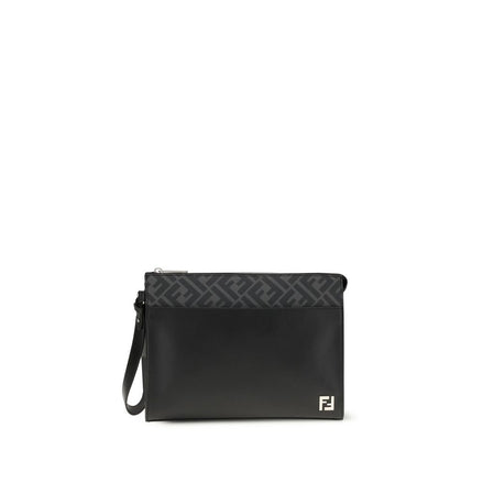 Fendi Black Calf Leather Clutch Bag