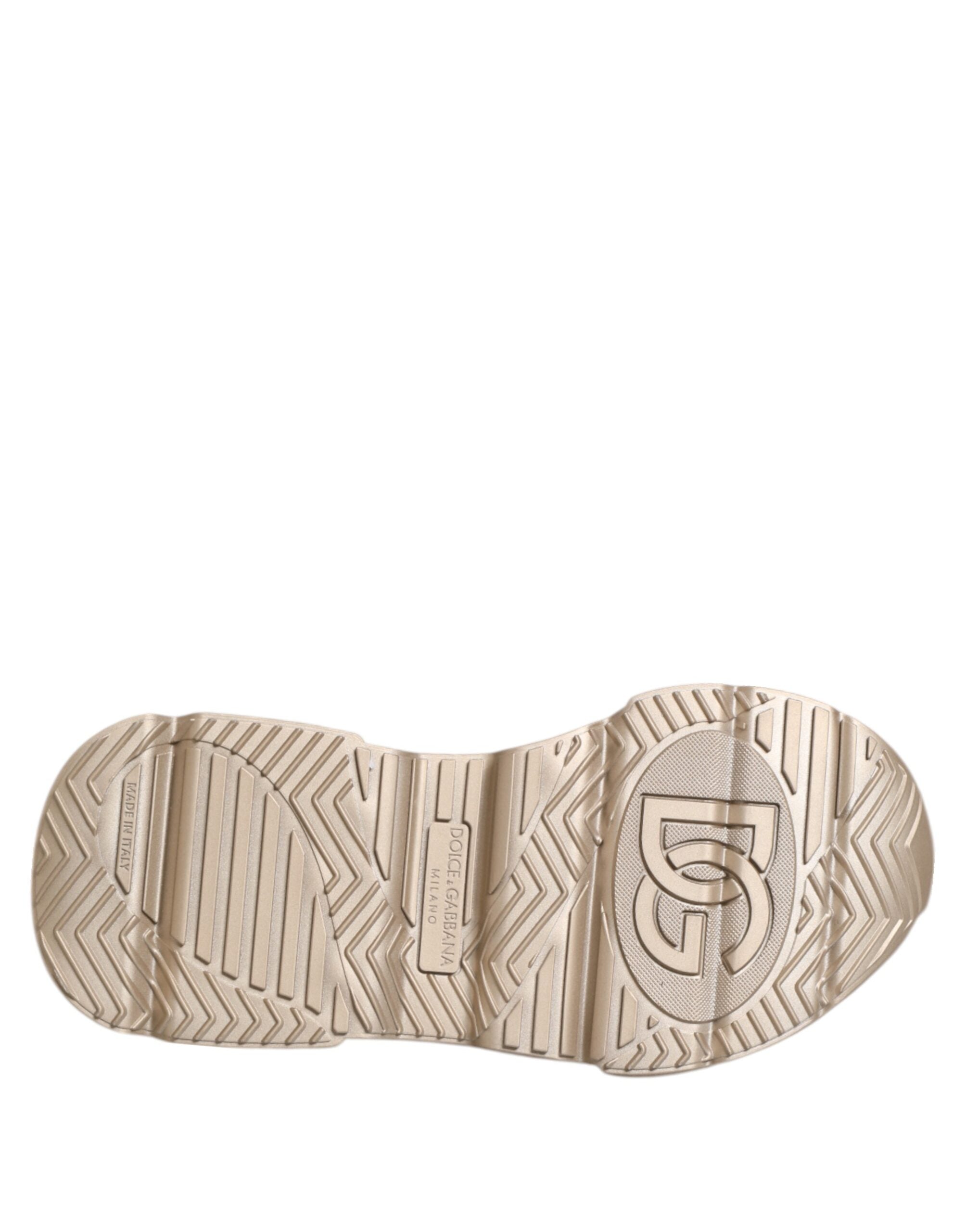 Dolce & Gabbana Gold Leather Daymaster Sneakers