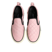 Scarpe da ginnastica Dolce & Gabbana in nylon trapuntato rosa da infilare