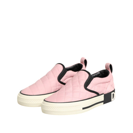 Scarpe da ginnastica Dolce & Gabbana in nylon trapuntato rosa da infilare