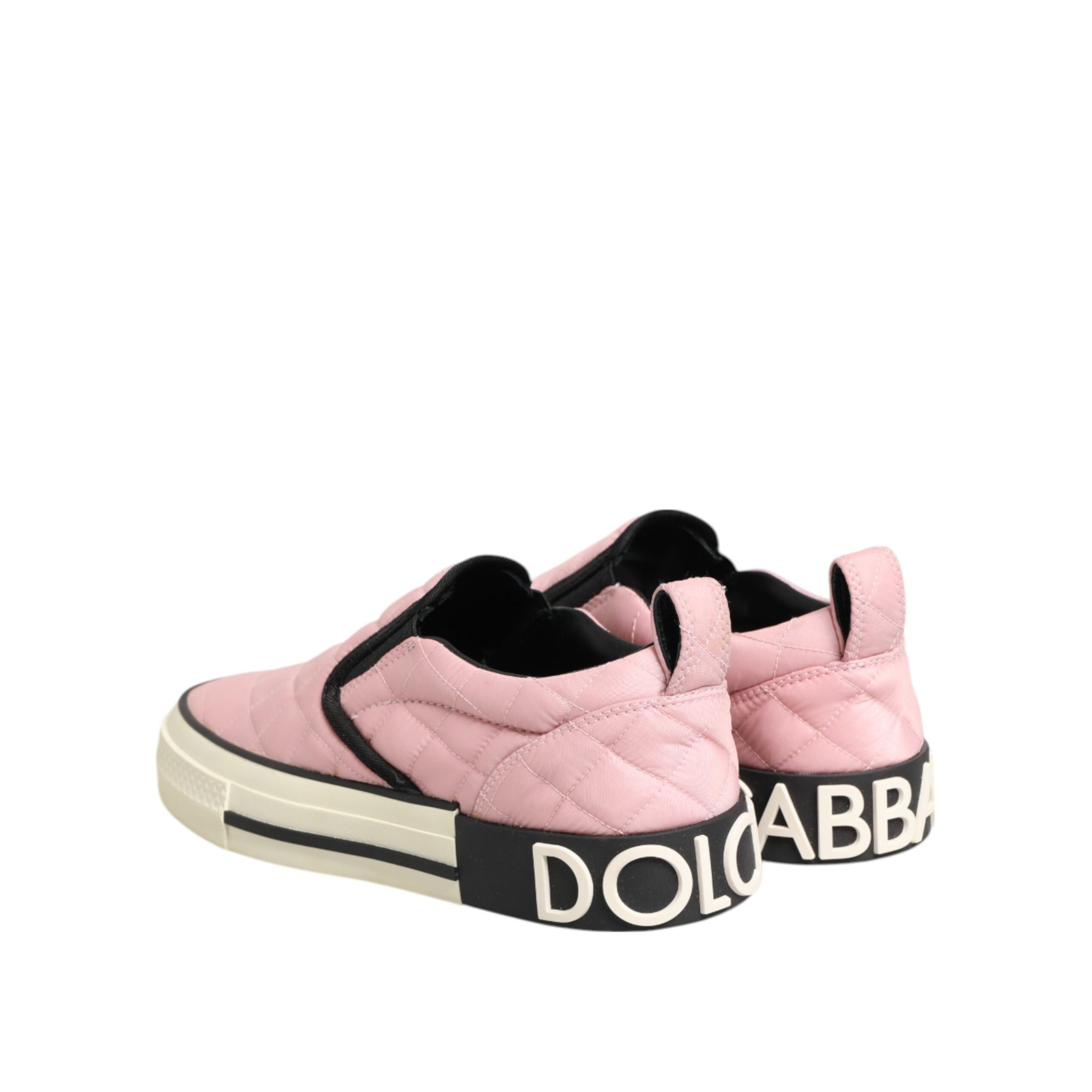Scarpe da ginnastica Dolce & Gabbana in nylon trapuntato rosa da infilare