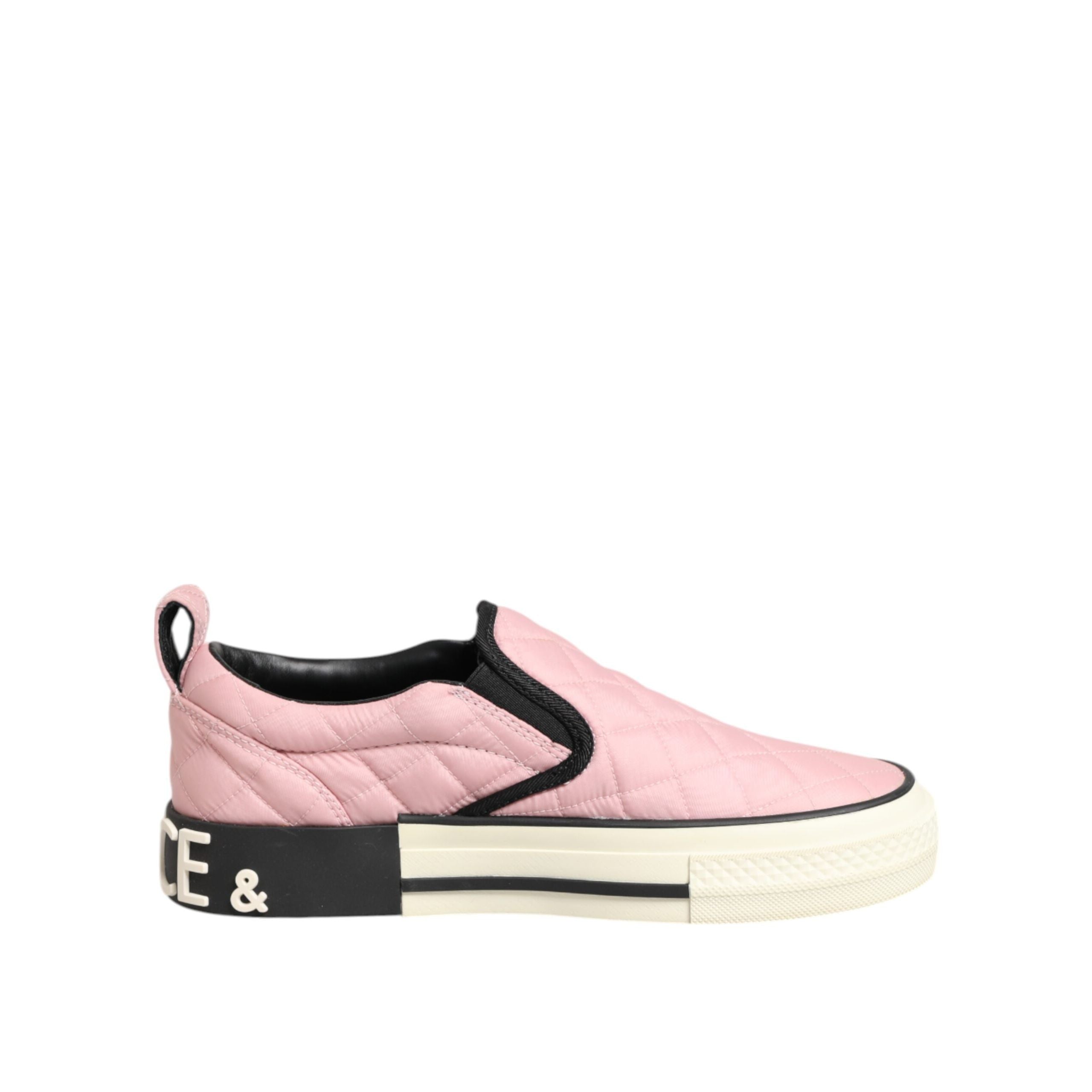 Scarpe da ginnastica Dolce & Gabbana in nylon trapuntato rosa da infilare