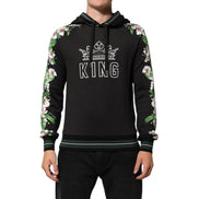 Felpa con cappuccio Dolce & Gabbana KING Black Orchid Floral Crown Logo