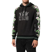 Felpa con cappuccio Dolce & Gabbana KING Black Orchid Floral Crown Logo