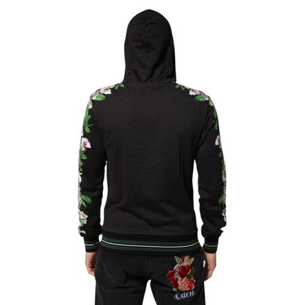 Felpa con cappuccio Dolce & Gabbana KING Black Orchid Floral Crown Logo