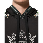 Felpa con cappuccio Dolce & Gabbana KING Black Orchid Floral Crown Logo