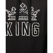 Felpa con cappuccio Dolce & Gabbana KING Black Orchid Floral Crown Logo