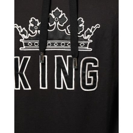 Felpa con cappuccio Dolce & Gabbana KING Black Orchid Floral Crown Logo