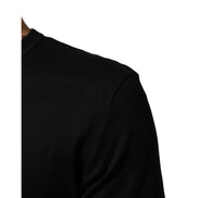 Dolce & Gabbana Black Cotton Velvet Logo Print T-Shirt