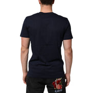T-shirt Homme Dolce & Gabbana en Coton Bleu Foncé Imprimé Logo DG
