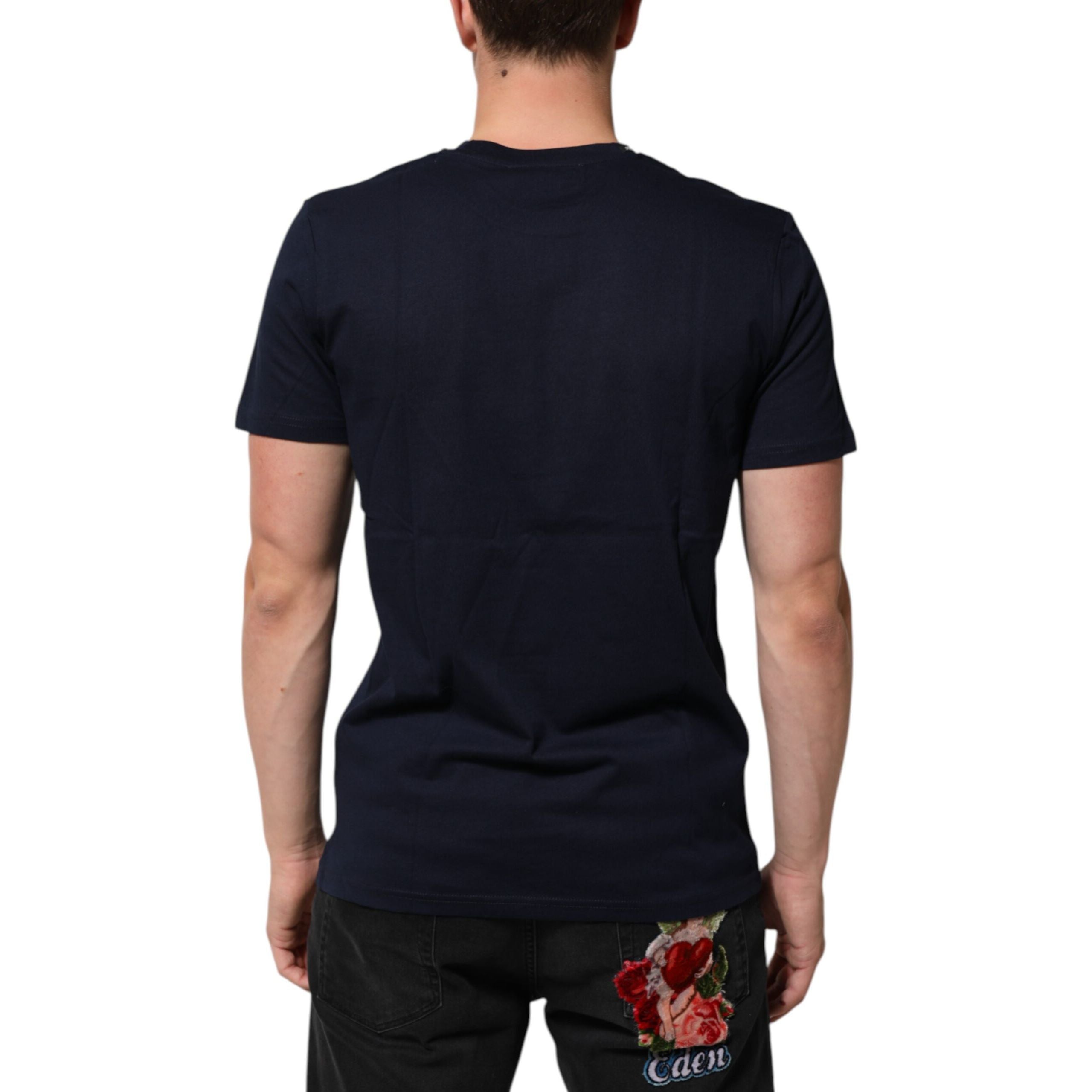 T-shirt Homme Dolce & Gabbana en Coton Bleu Foncé Imprimé Logo DG