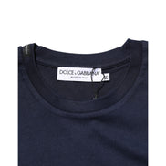 T-shirt Homme Dolce & Gabbana en Coton Bleu Foncé Imprimé Logo DG