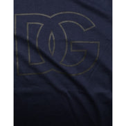 T-shirt Homme Dolce & Gabbana en Coton Bleu Foncé Imprimé Logo DG