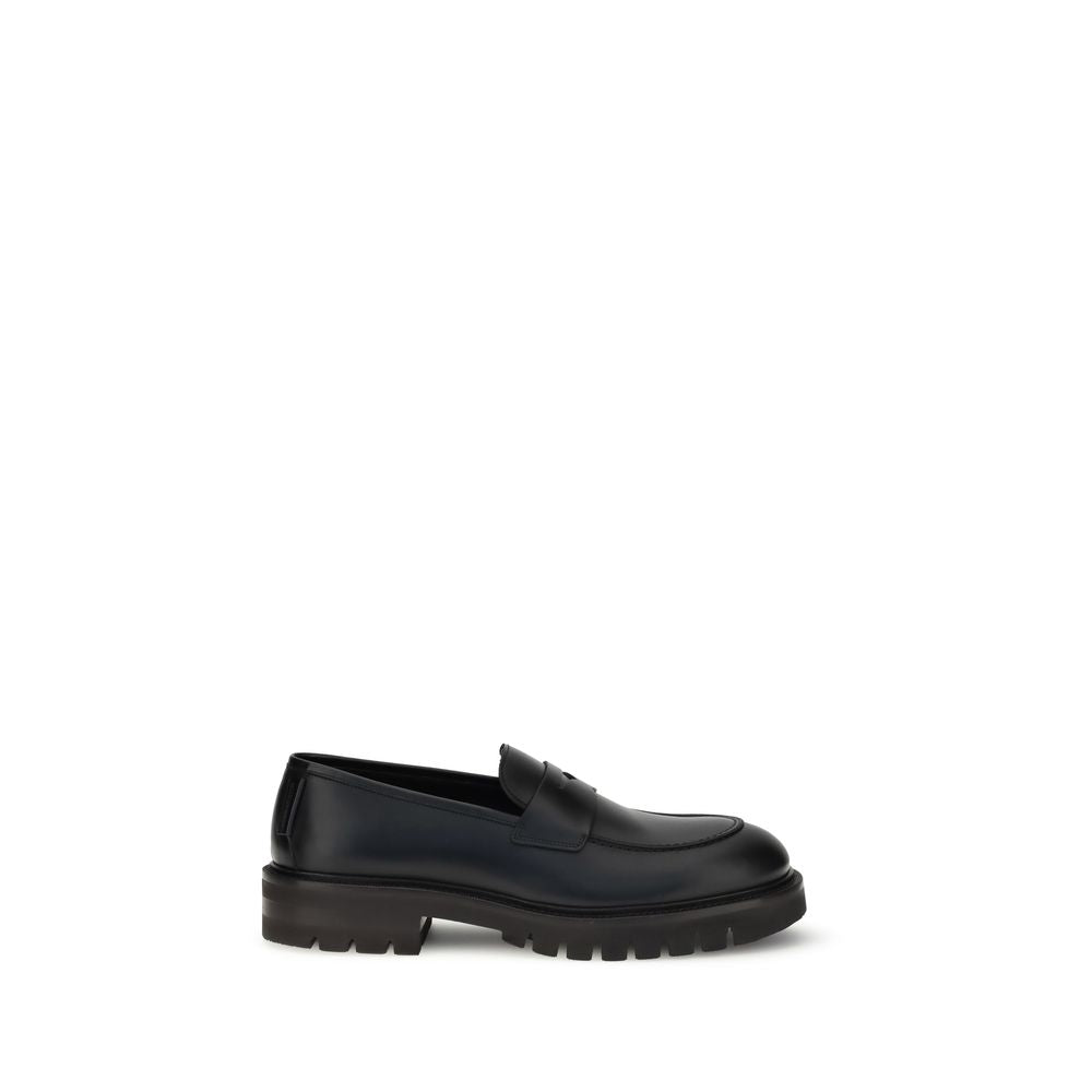 Mocassins à enfiler Ferragamo en cuir de veau noir Bos Taurus