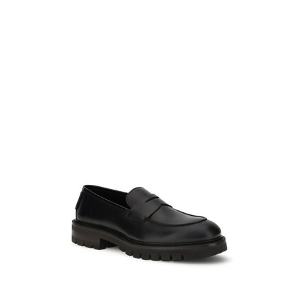 Mocassins à enfiler Ferragamo en cuir de veau noir Bos Taurus