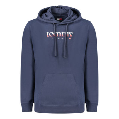 Felpa con cappuccio da uomo in cotone blu Tommy Hilfiger