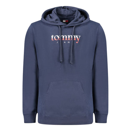 Felpa con cappuccio da uomo in cotone blu Tommy Hilfiger