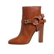 Chaussures Bottines Dolce & Gabbana en Cuir Marron avec Boucle Logo DG