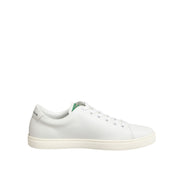 Chaussures basses Dolce & Gabbana en cuir blanc à broderie rose