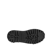 Dolce & Gabbana Black Leather Crystal Derby Shoes