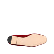 Mocassini piatti Dolce & Gabbana in velluto rosso con fibbia di cristalli