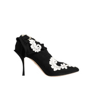 Chaussures Bottes à talon aiguille Dolce & Gabbana en jersey brodé noir et blanc