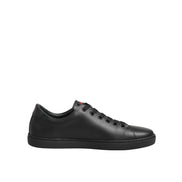 Sneakers basse Dolce & Gabbana in pelle nera con cuore di cristallo