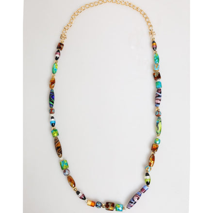 Dolce & Gabbana Multicolor Murano Glass Beads Brass Jewelry Necklace