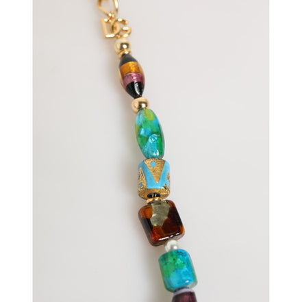 Collana da donna Dolce & Gabbana in ottone con perle di vetro di Murano multicolore