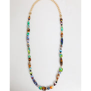 Collana da donna Dolce & Gabbana in ottone con perle di vetro di Murano multicolore