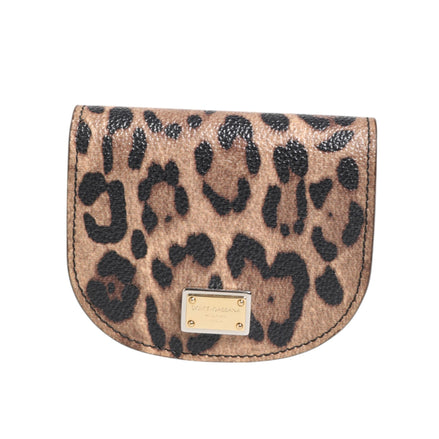 Dolce & Gabbana Brown Leopard Print Small Coin Purse Wallet