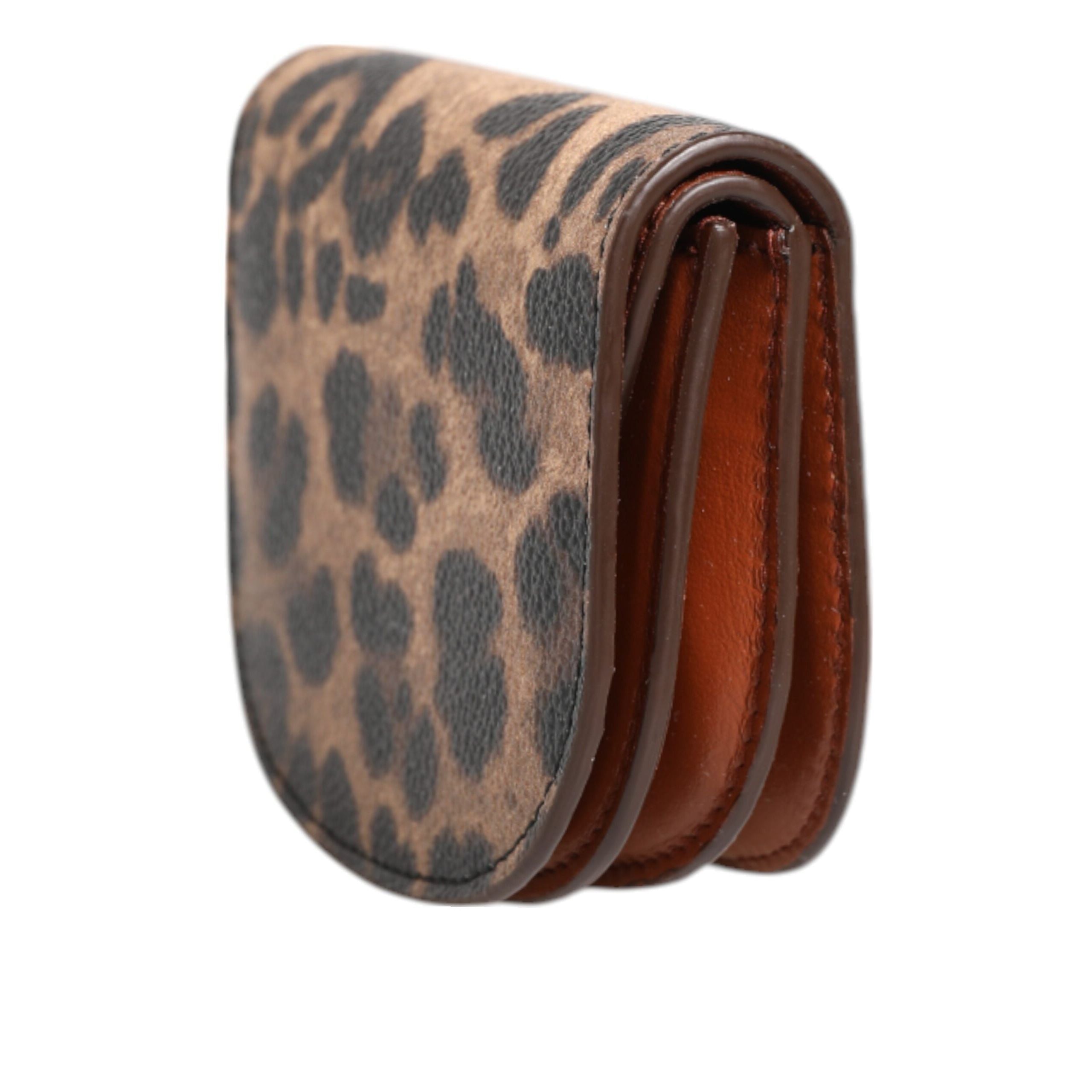 Dolce & Gabbana Brown Leopard Print Small Coin Purse Wallet