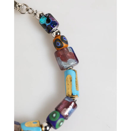 Dolce & Gabbana Collana Multicolor in Ottone e Zamak con Perline in Vetro di Murano