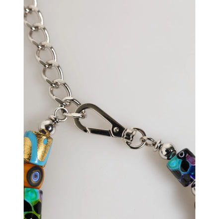 Dolce & Gabbana Collana Multicolor in Ottone e Zamak con Perline in Vetro di Murano