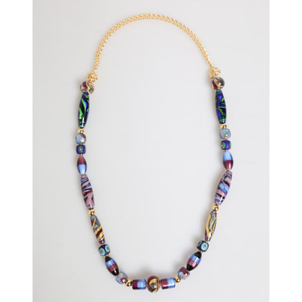Dolce & Gabbana Multicolor Murano Glass Beads Gold Brass Chain Jewelry Necklace