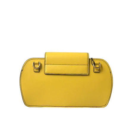 Borsa Custodia Clutch Crossbody Dolce & Gabbana in Pelle Liscia Gialla con Logo DG