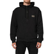 Sweat à capuche zippé noir Dolce & Gabbana avec logo