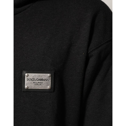 Sweat à capuche zippé noir Dolce & Gabbana avec logo