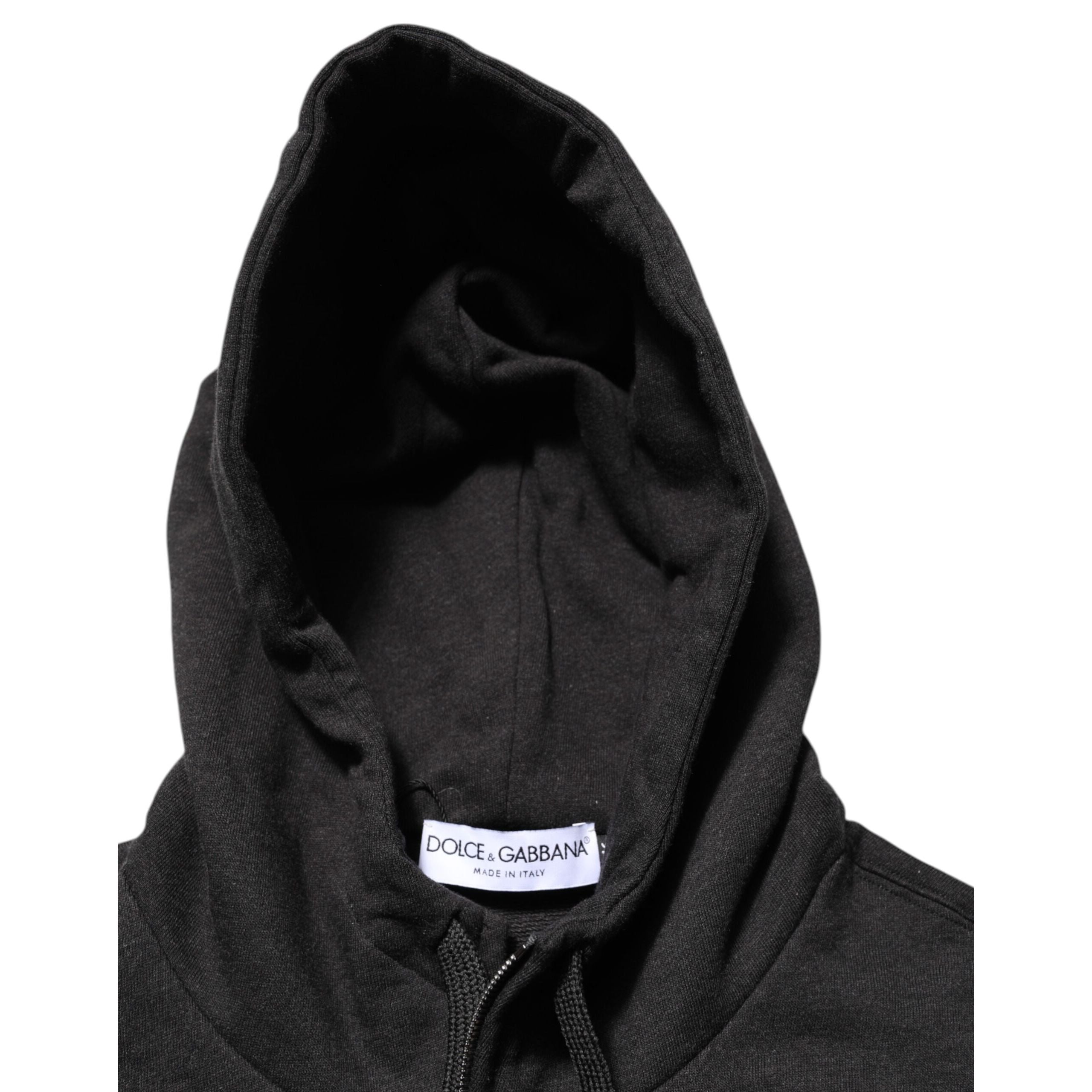 Sweat à capuche zippé noir Dolce & Gabbana avec logo