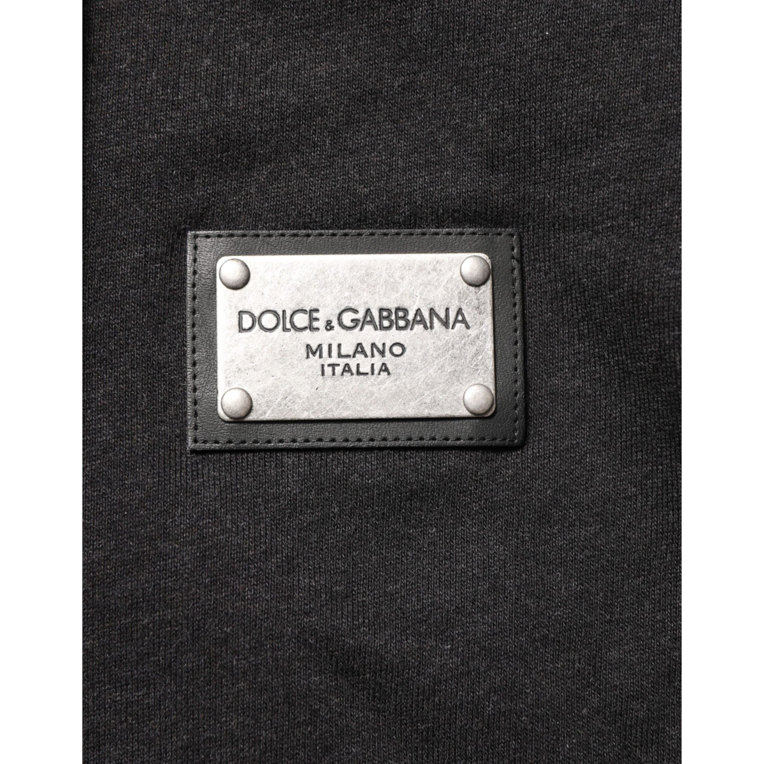 Sweat à capuche zippé noir Dolce & Gabbana avec logo