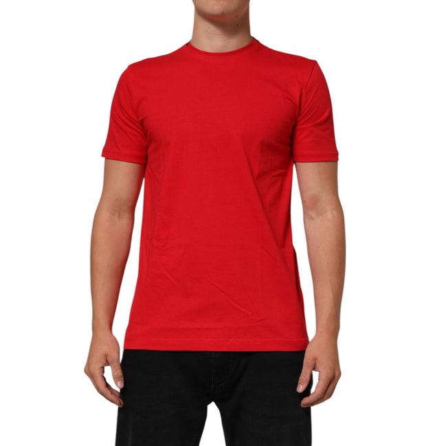 T-shirt Girocollo in Cotone Dolce & Gabbana Goodluck Rosso 2023