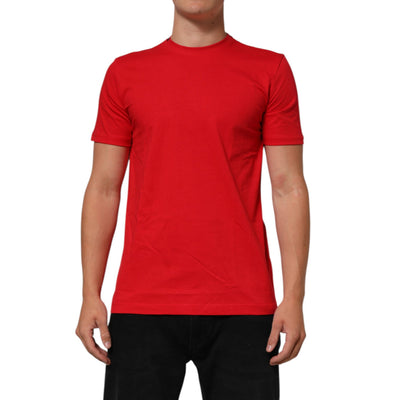 T-shirt Girocollo in Cotone Dolce & Gabbana Goodluck Rosso 2023