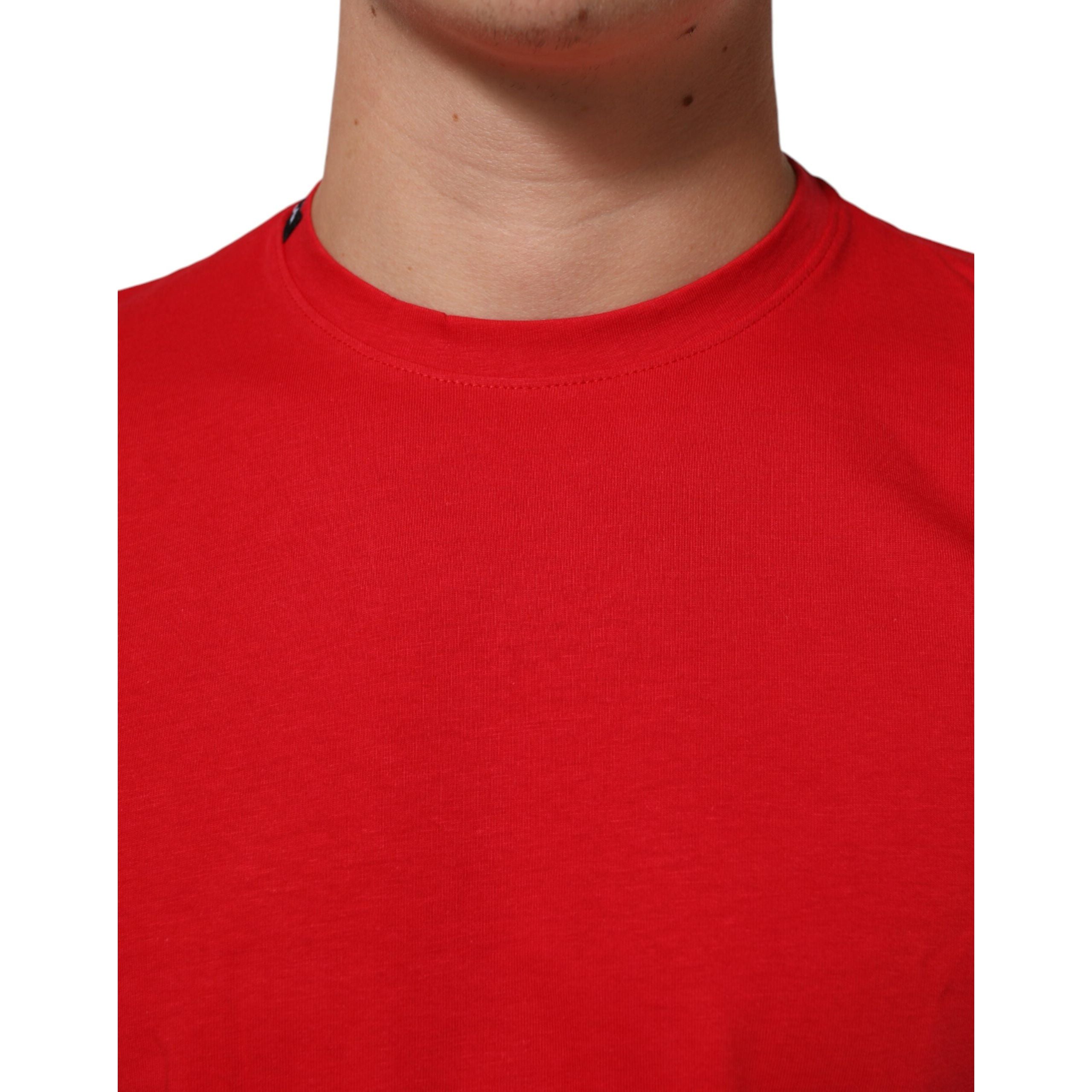 T-shirt Girocollo in Cotone Dolce & Gabbana Goodluck Rosso 2023