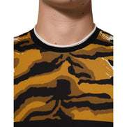 Dolce & Gabbana Multicolor Leopard Palm Leaf Crew Neck T-shirt