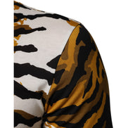Dolce & Gabbana Multicolor Leopard Palm Leaf Crew Neck T-shirt