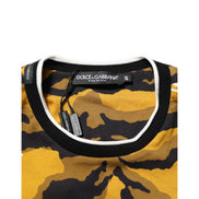 Dolce & Gabbana Multicolor Leopard Palm Leaf Crew Neck T-shirt